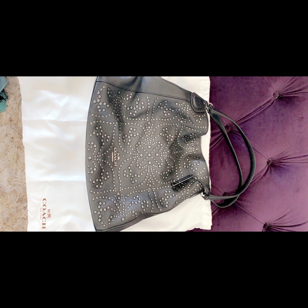 Exotic coach one of a kind studded shoulder bag.